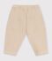 Pantal&oacute;n cargo liso de algod&oacute;n con insignia para beb&eacute; beige