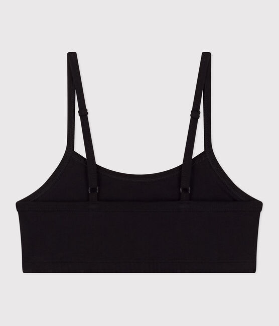 Top liso de algodón y elastano para mujer negro BLACK