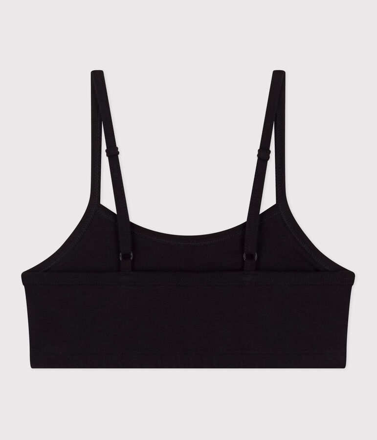Top liso de algod&oacute;n y elastano para mujer negro BLACK