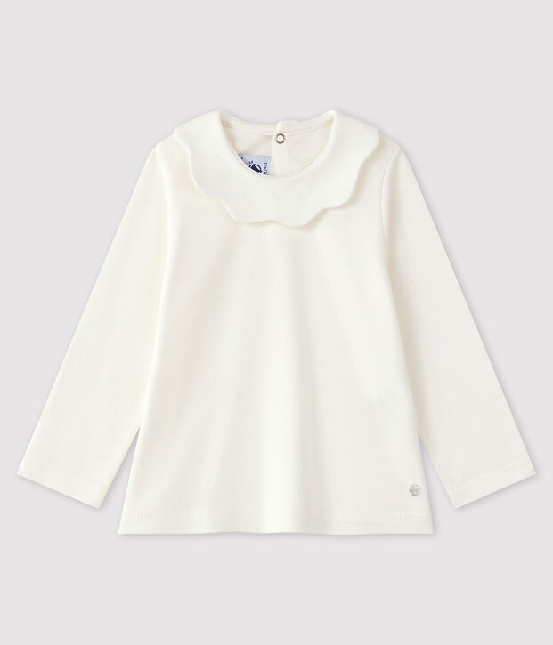 Blusa de algod&oacute;n de beb&eacute; blanco