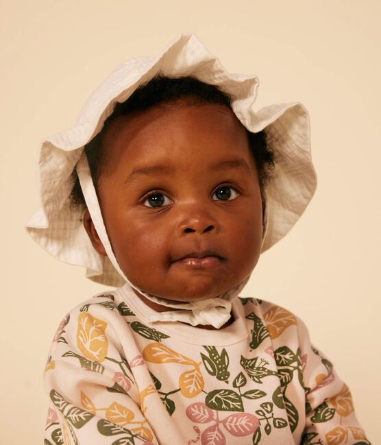 Capelina moderna lisa para bebé niña blanco MARSHMALLOW