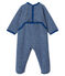 Pijama extra cálido de toalla de rizo afelpado para bebé niña azul MAJOR/gris SUBWAY