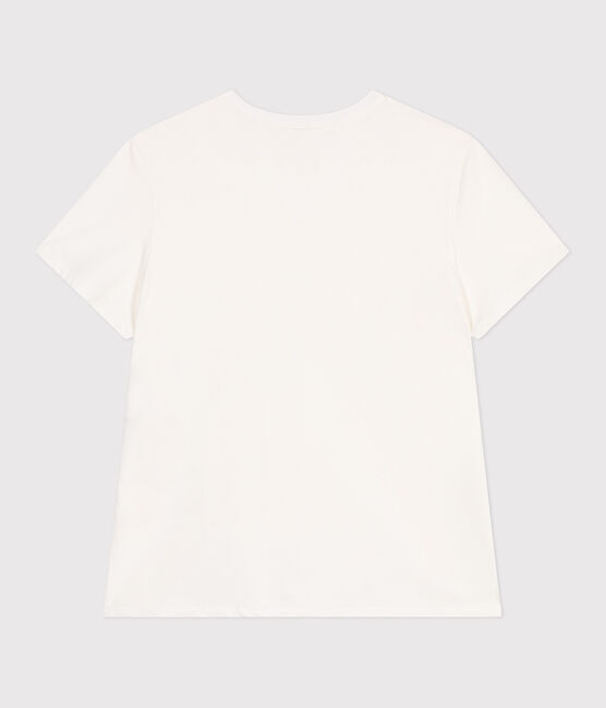 Camiseta Recta de algodón liso para mujer blanco MARSHMALLOW