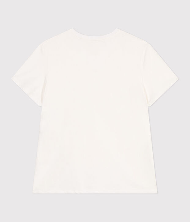 Camiseta Recta de algod&oacute;n liso para mujer blanco