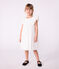 Vestido infantil liso de algodón de manga corta blanco ECUME