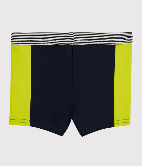 Short de baño ecorresponsable para bebé niño azul SMOKING/amarillo JAUNE