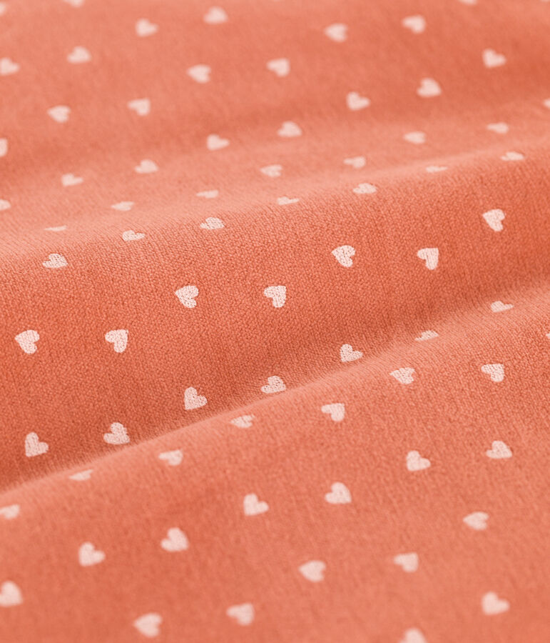 SACO DE TERCIOPELO TOG 2 CON CORAZONES PARA BEB&Eacute; rosa/crudo