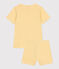Pijama infantil corto de algodón a rayas amarillo BLE/blanco MARSHMALLOW