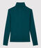 Camiseta de cuello alto emblemática de algodón de mujer verde PINEDE