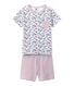 Pijama corto estampado y rayado para niño