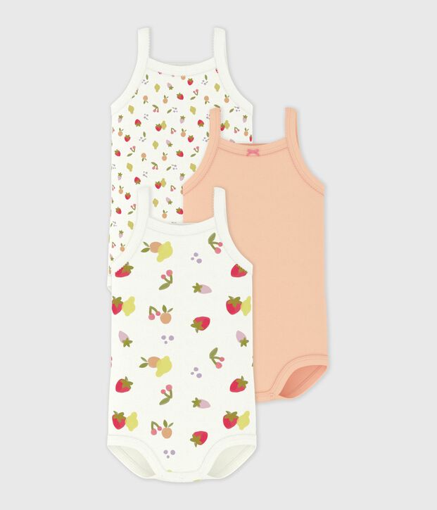 Juego de bodies de tirantes de algod&oacute;n para beb&eacute; multicolor