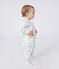 Pijama de algodón con dinosaurios para bebé blanco MARSHMALLOW/blanco MULTICO