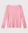 Camiseta de manga larga de lino para mujer rosa BABYLONE/gris ARGENT