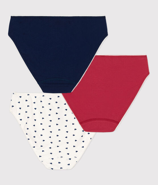 Juego de 3 braguitas de algodón y elastano con corazones para chica variante 1