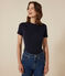 Camiseta Iconique de manga corta de punto liso para mujer azul SMOKING