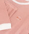 Pijama de algodón milrayas para niño/niña rosa BRANDY/blanco MARSHMALLOW