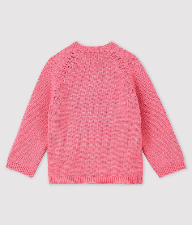 C&aacute;rdigan con Jacquard para beb&eacute; ni&ntilde;a rosa