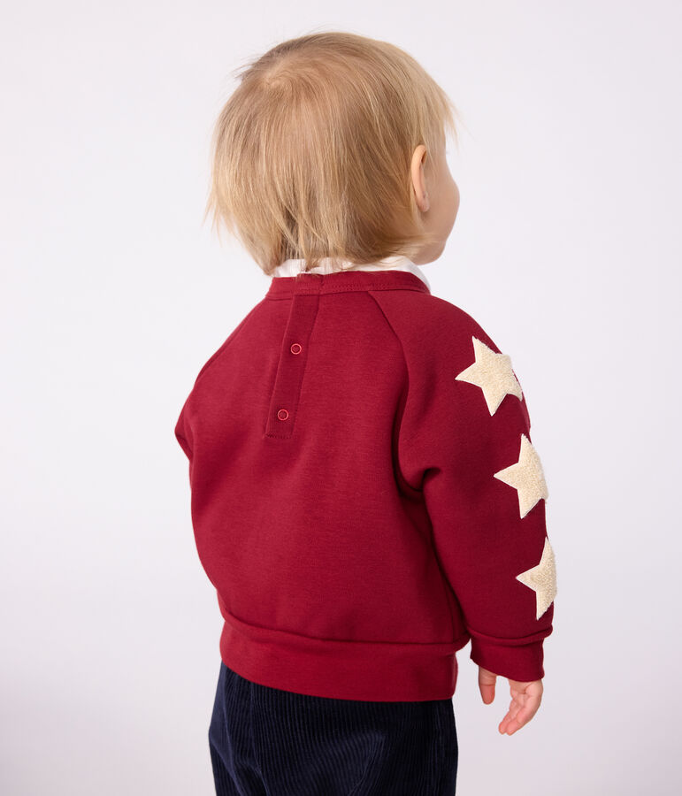 Sudadera de algod&oacute;n suave y c&aacute;lida con estampado de estrellas para beb&eacute; rojo