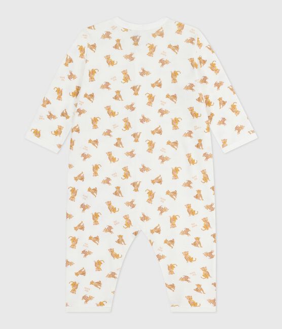 Pijama sin pies de algodón estampado para bebé MARSHMALLOW/ CAJOU