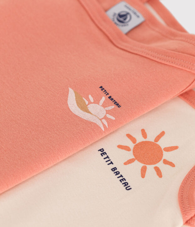 Juego de 2 camisetas de tirantes infantiles de algod&oacute;n multicolor