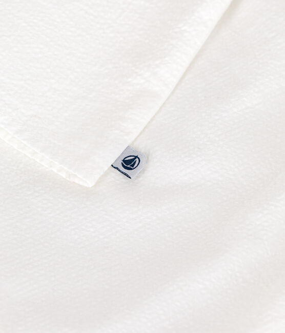 Blusa de manga corta de seersucker a rayas para bebé blanco ECUME