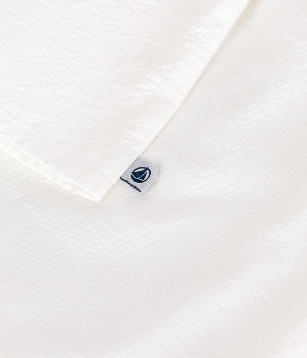 Blusa de manga corta de seersucker a rayas para beb&eacute; blanco