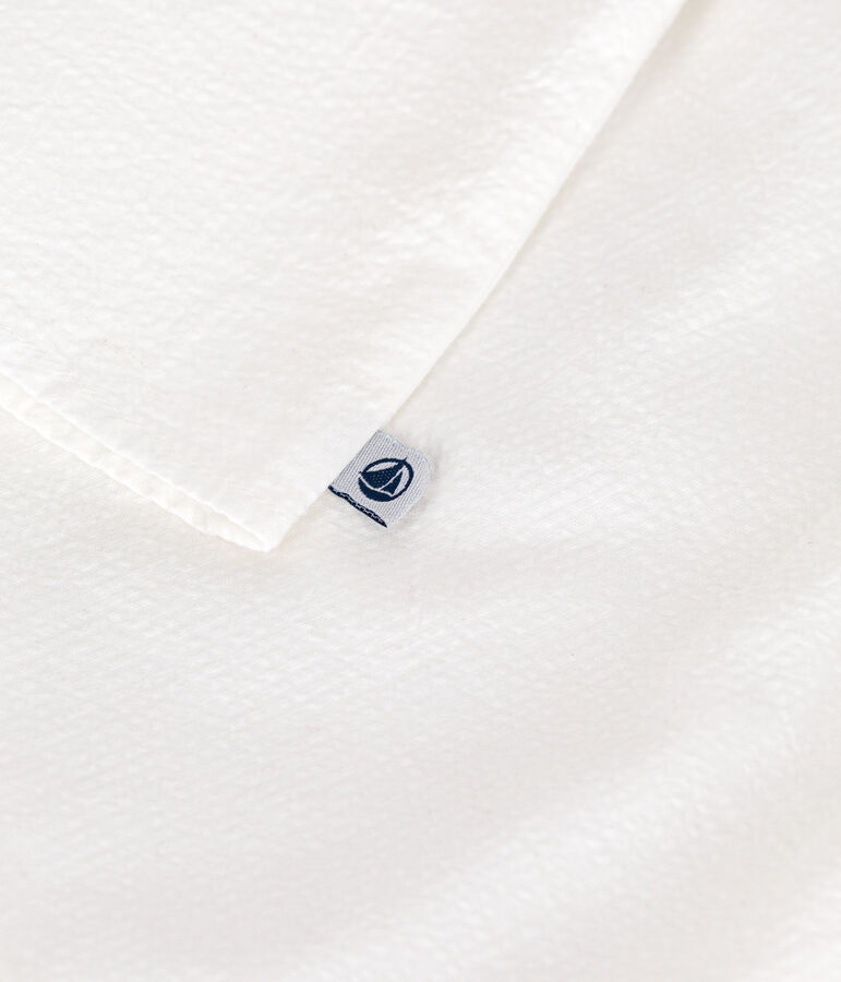 Blusa de manga corta de seersucker a rayas para beb&eacute; blanco