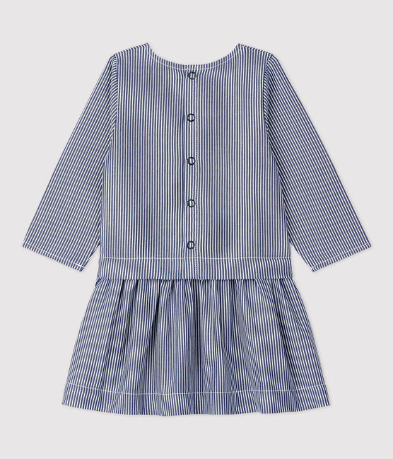 Vestido de tela de bebé. azul SMOKING/blanco MARSHMALLOW