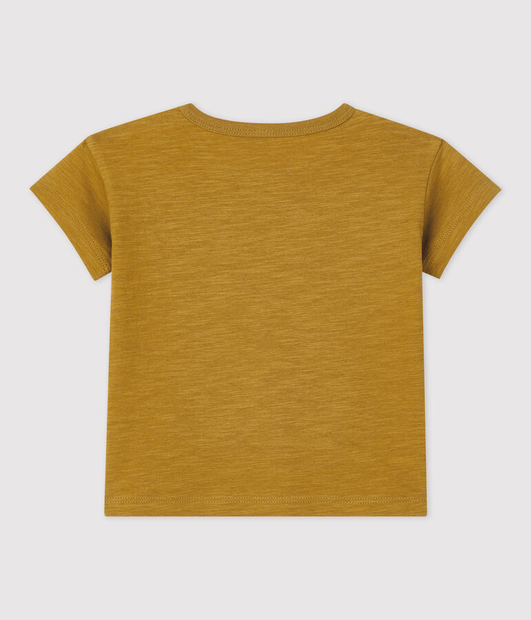 Camiseta de manga corta lisa de jersey de beb&eacute; amarillo