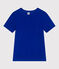 Camiseta de lino de manga corta para mujer azul SURF