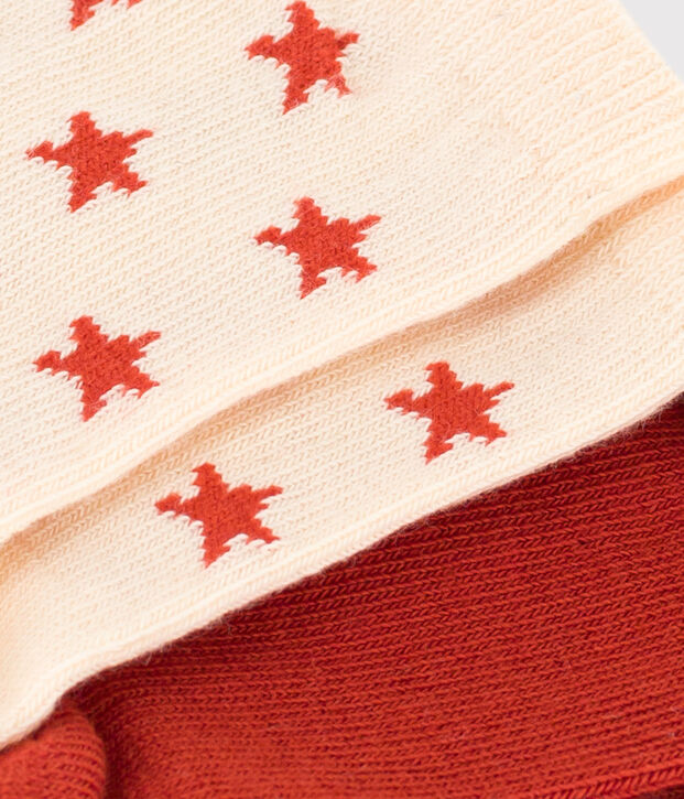 Juego de 2 pares de calcetines de punto de algod&oacute;n con estrellas para beb&eacute; multicolor