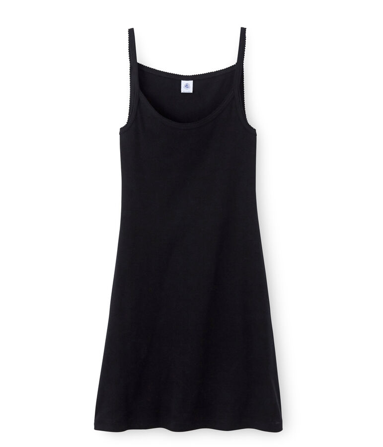 Chemise &agrave; bretelles femme coton/laine/soie negro