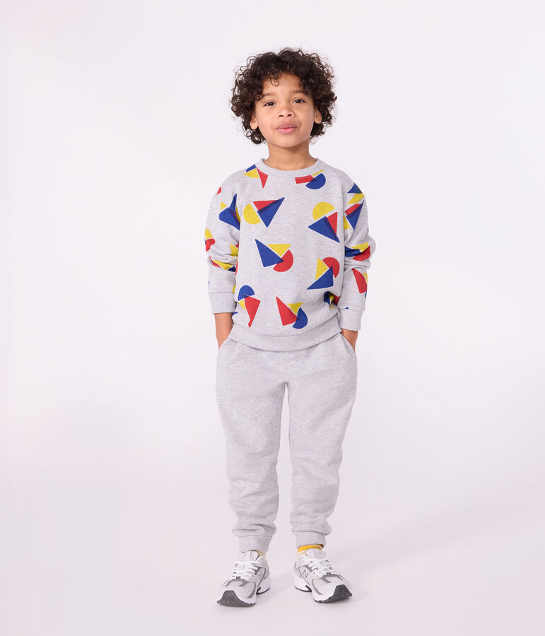 Pantal&oacute;n infantil de jogging liso de algod&oacute;n gris