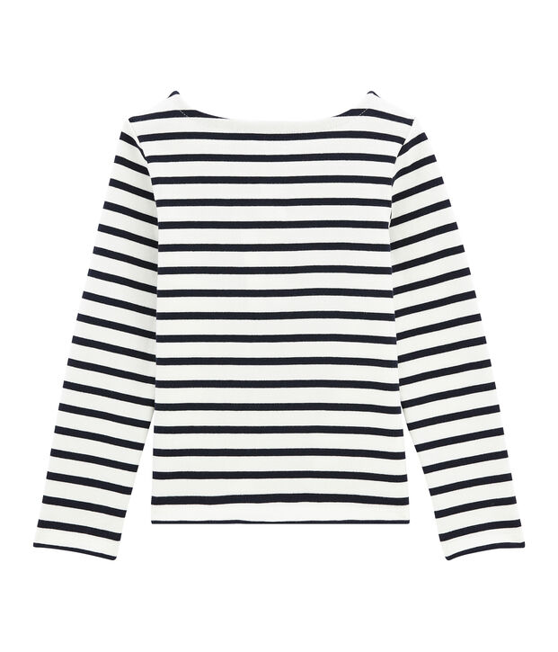 Marinera para ni&ntilde;a en jersey blanco/azul
