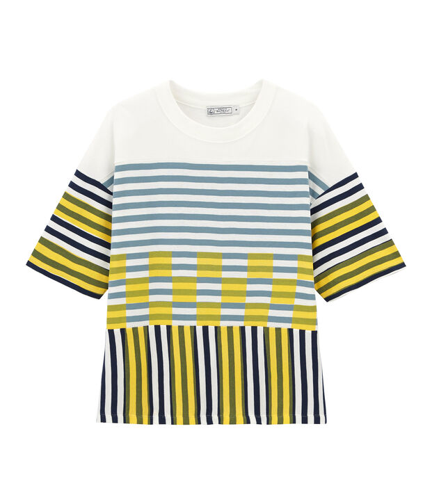 Camiseta manga corta gr&aacute;fica unisex blanco/multicolor