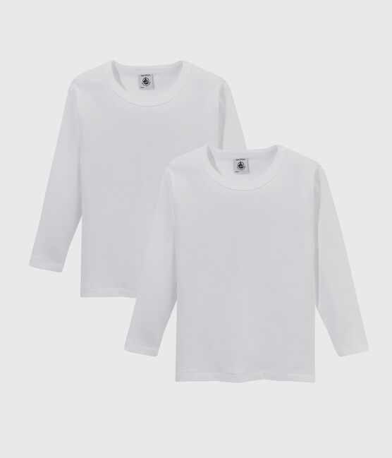 Lote de 2 camisetas de manga larga blancas de chico variante 1