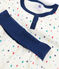 Pijama de felpa con talle alto para niño blanco MARSHMALLOW/blanco MULTICO