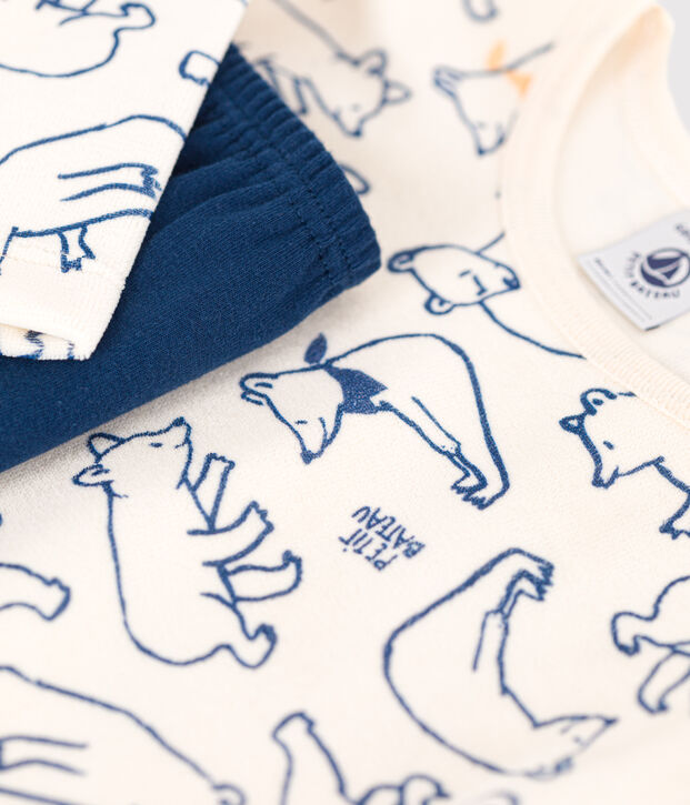 Pijama infantil de terciopelo azul/multicolor