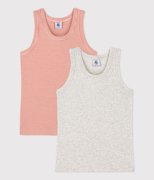 Juego de 2 camisetas de tirantes de algod&oacute;n de ni&ntilde;o multicolor
