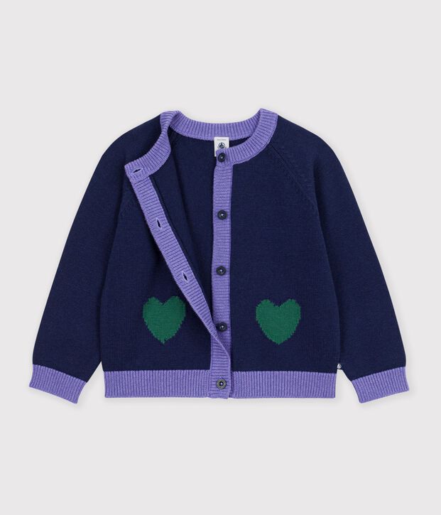C&aacute;rdigan infantil liso de lana y algod&oacute;n SOIR
