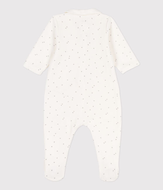 Pelele de terciopelo con estrellas blanco MARSHMALLOW/gris GRIS