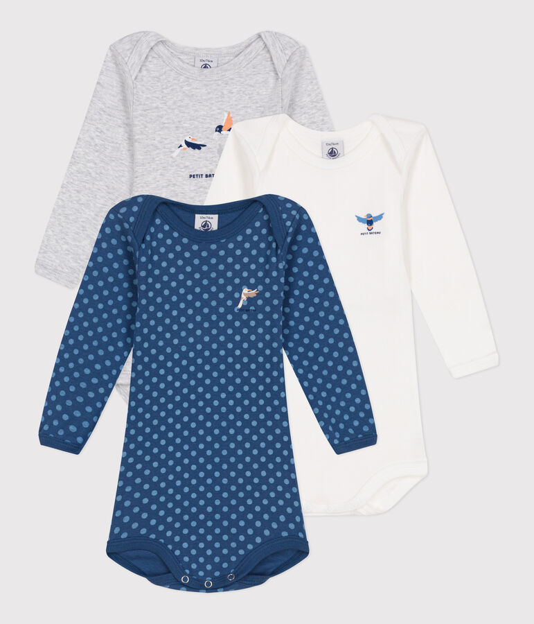 Juego de 3 bodys de algod&oacute;n de manga larga para beb&eacute; variante 4