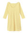 Vestido con rayas de mangas 3/4 para mujer blanco MARSHMALLOW/amarillo SHINE
