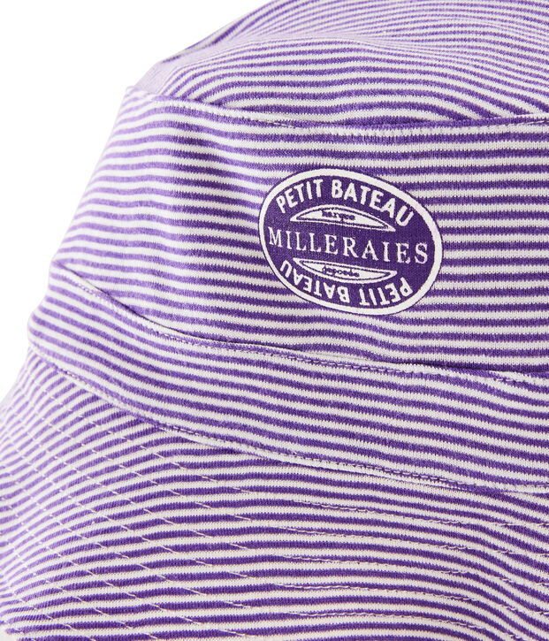 Sombrero bob reversible de canal&eacute; mujer blanco/violeta/amarillo