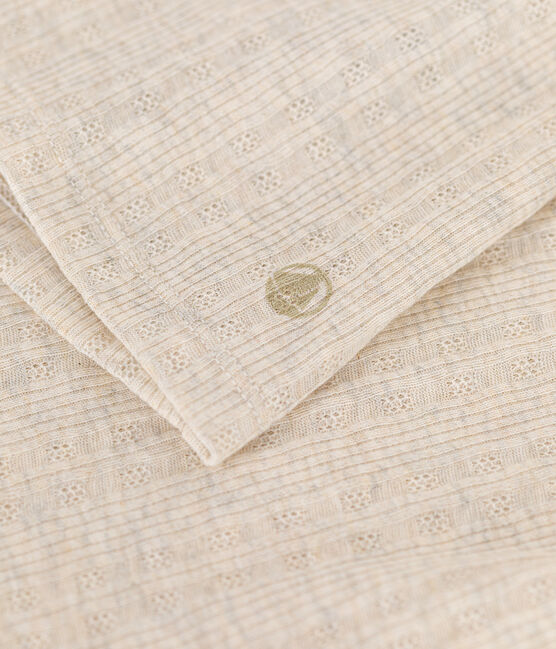 Camiseta Iconique de cuello vuelto de punto de fantasía para mujer beige MONTELIMAR CHINE