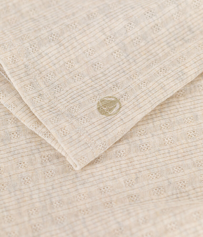 Camiseta Iconique de cuello vuelto de punto de fantas&iacute;a para mujer beige MONTELIMAR CHINE