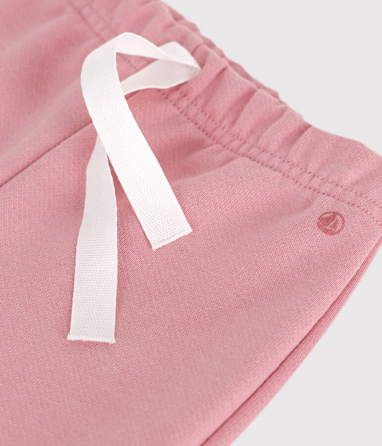 Pantal&oacute;n de jogging liso de algod&oacute;n para beb&eacute; rosa