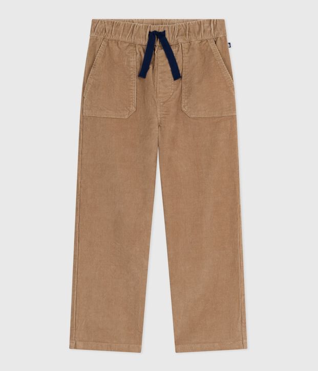 Pantal&oacute;n infantil recto y liso de pana beige