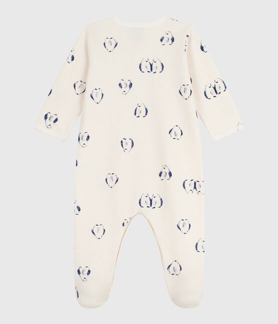 Pijama de felpa cepillada con cuello pétalo y estampado de flores para bebé MILK/ MULTICO