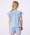 Blusa infantil lisa de manga corta de algod&oacute;n azul BLEU CLAIR